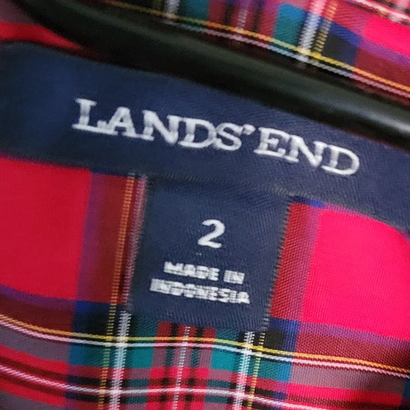 Lands End Red Plaid Size 2 - Picture 2 of 11